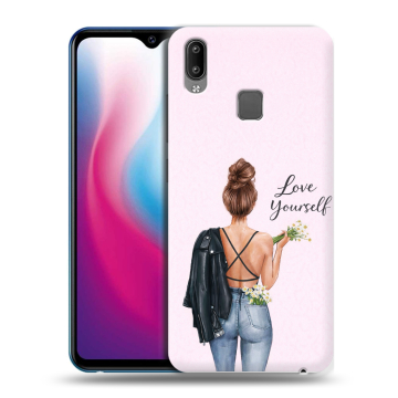 Пластиковый чехол на Vivo Y93 с принтом женский