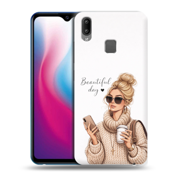 Пластиковый чехол на Vivo Y93 с принтом женский