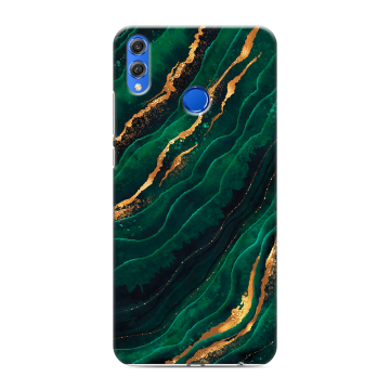Силиконовый чехол на Huawei Honor 10 Lite с принтом Мрамор зеленое золото Силиконовый чехол на Huawei Honor 10 Lite с принтом Мрамор зеленое золото
