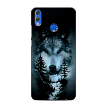 Силиконовый чехол на Huawei Honor 10 Lite с принтом Лесной волк Силиконовый чехол на Huawei Honor 10 Lite с принтом Лесной волк