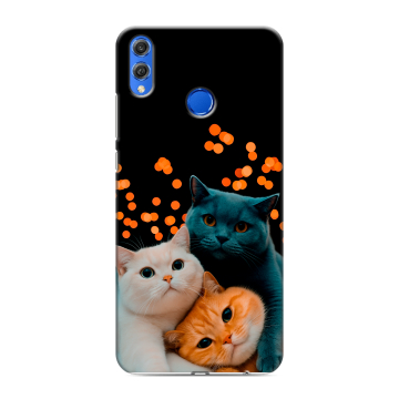 Силиконовый чехол на Huawei Honor 10 Lite с принтом Кошки Силиконовый чехол на Huawei Honor 10 Lite с принтом Кошки