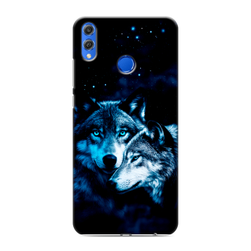 Силиконовый чехол на Huawei Honor 10 Lite с принтом Волки Силиконовый чехол на Huawei Honor 10 Lite с принтом Волки