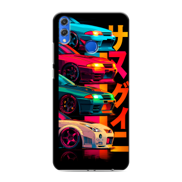 Силиконовый чехол на Huawei Honor 10 Lite с принтом Гоночные машины