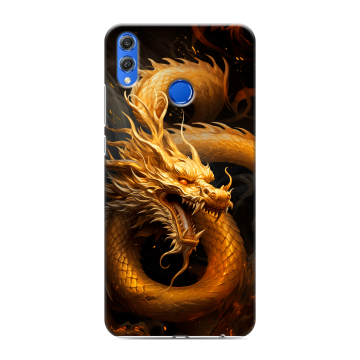 Силиконовый чехол на Huawei Honor 10 Lite с принтом Золотой дракон Силиконовый чехол на Huawei Honor 10 Lite с принтом Золотой дракон