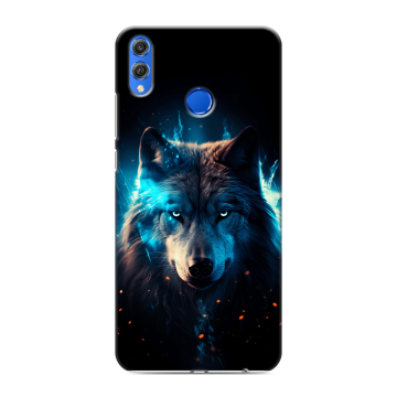 Силиконовый чехол на Huawei Honor 10 Lite с принтом Волк ночной Силиконовый чехол на Huawei Honor 10 Lite с принтом Волк ночной
