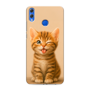Силиконовый чехол на Huawei Honor 10 Lite с принтом котенок