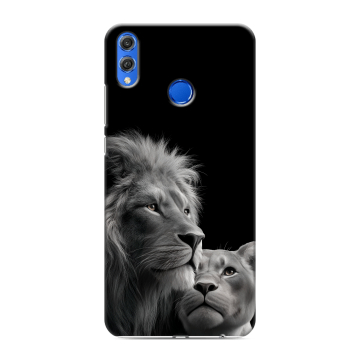 Силиконовый чехол на Huawei Honor 10 Lite с принтом Лев кошки Силиконовый чехол на Huawei Honor 10 Lite с принтом Лев кошки