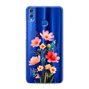 Силиконовый чехол на Huawei Honor 10 Lite с принтом Цветы Силиконовый чехол на Huawei Honor 10 Lite с принтом Цветы