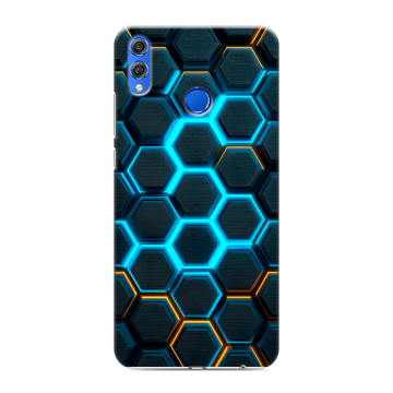 Силиконовый чехол на Huawei Honor 10 Lite с принтом Неоновые соты Силиконовый чехол на Huawei Honor 10 Lite с принтом Неоновые соты