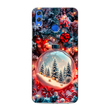 Силиконовый чехол на Huawei Honor 10 Lite с принтом Новый год Силиконовый чехол на Huawei Honor 10 Lite с принтом Новый год