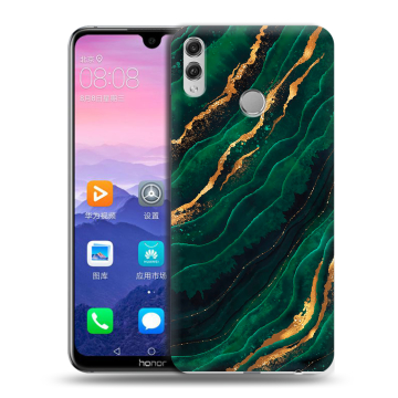 Пластиковый чехол на Huawei Honor 8X Max с принтом Мрамор зеленое золото Пластиковый чехол на Huawei Honor 8X Max с принтом Мрамор зеленое золото