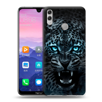 Пластиковый чехол на Huawei Honor 8X Max с принтом Темный леопард Пластиковый чехол на Huawei Honor 8X Max с принтом Темный леопард