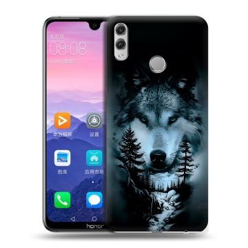 Пластиковый чехол на Huawei Honor 8X Max с принтом Лесной волк Пластиковый чехол на Huawei Honor 8X Max с принтом Лесной волк