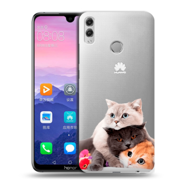 Пластиковый чехол на Huawei Honor 8X Max с принтом Кошки Пластиковый чехол на Huawei Honor 8X Max с принтом Кошки