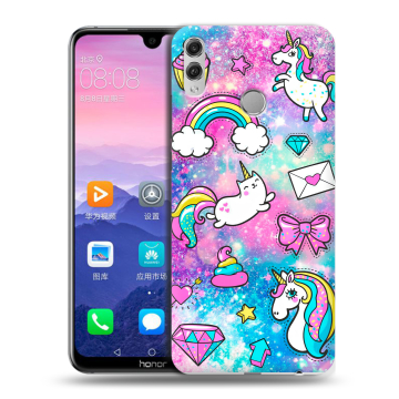 Пластиковый чехол на Huawei Honor 8X Max с принтом Единороги