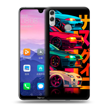 Пластиковый чехол на Huawei Honor 8X Max с принтом Гоночные машины
