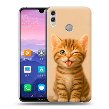 Пластиковый чехол на Huawei Honor 8X Max с принтом котенок