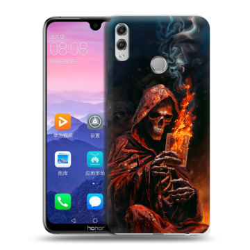 Пластиковый чехол на Huawei Honor 8X Max с принтом Скелет и карты