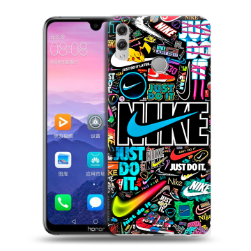 Пластиковый чехол на Huawei Honor 8X Max с принтом найк nike черный Пластиковый чехол на Huawei Honor 8X Max с принтом найк nike черный