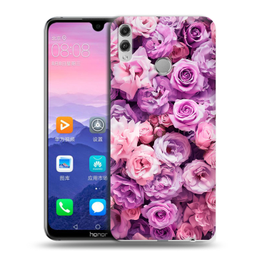Пластиковый чехол на Huawei Honor 8X Max с принтом лавандовые розы Пластиковый чехол на Huawei Honor 8X Max с принтом лавандовые розы