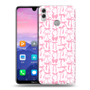 Пластиковый чехол на Huawei Honor 8X Max с принтом Розовые бантики