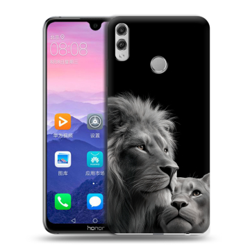 Пластиковый чехол на Huawei Honor 8X Max с принтом Лев кошки