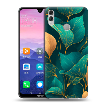 Пластиковый чехол на Huawei Honor 8X Max с принтом Листья и золото