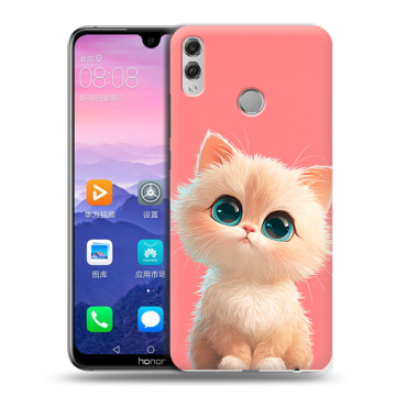 Пластиковый чехол на Huawei Honor 8X Max с принтом Розовый котенок