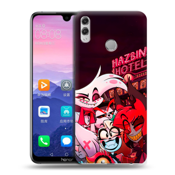 Пластиковый чехол на Huawei Honor 8X Max с принтом Hazbin Hotel Отель Хазбин