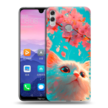 Пластиковый чехол на Huawei Honor 8X Max с принтом Красивый кот