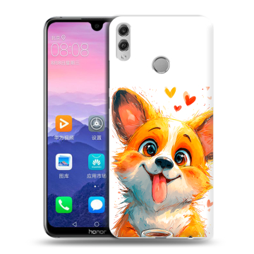 Пластиковый чехол на Huawei Honor 8X Max с принтом корги