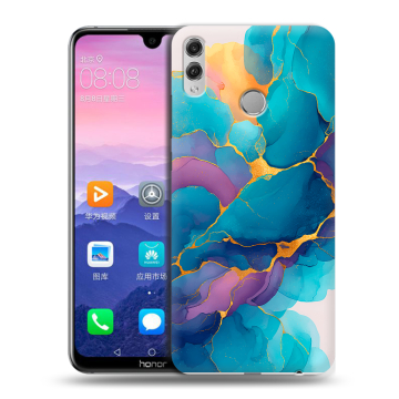 Пластиковый чехол на Huawei Honor 8X Max с принтом Мрамор блестки