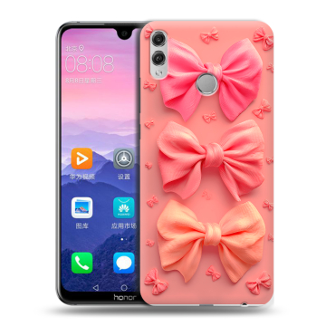 Пластиковый чехол на Huawei Honor 8X Max с принтом Розовые бантики