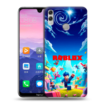 Пластиковый чехол на Huawei Honor 8X Max с принтом Roblox Роблокс