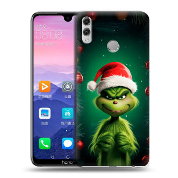 Пластиковый чехол на Huawei Honor 8X Max с принтом Гринч Новый год Рождество