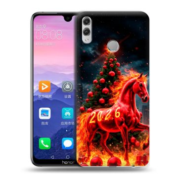 Пластиковый чехол на Huawei Honor 8X Max с принтом Новый год