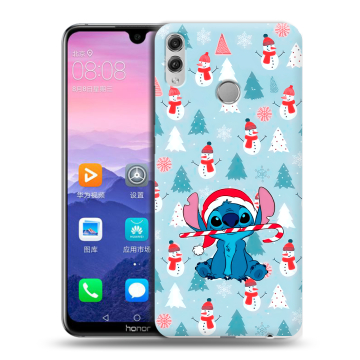 Пластиковый чехол на Huawei Honor 8X Max с принтом Стич Новый год Пластиковый чехол на Huawei Honor 8X Max с принтом Стич Новый год