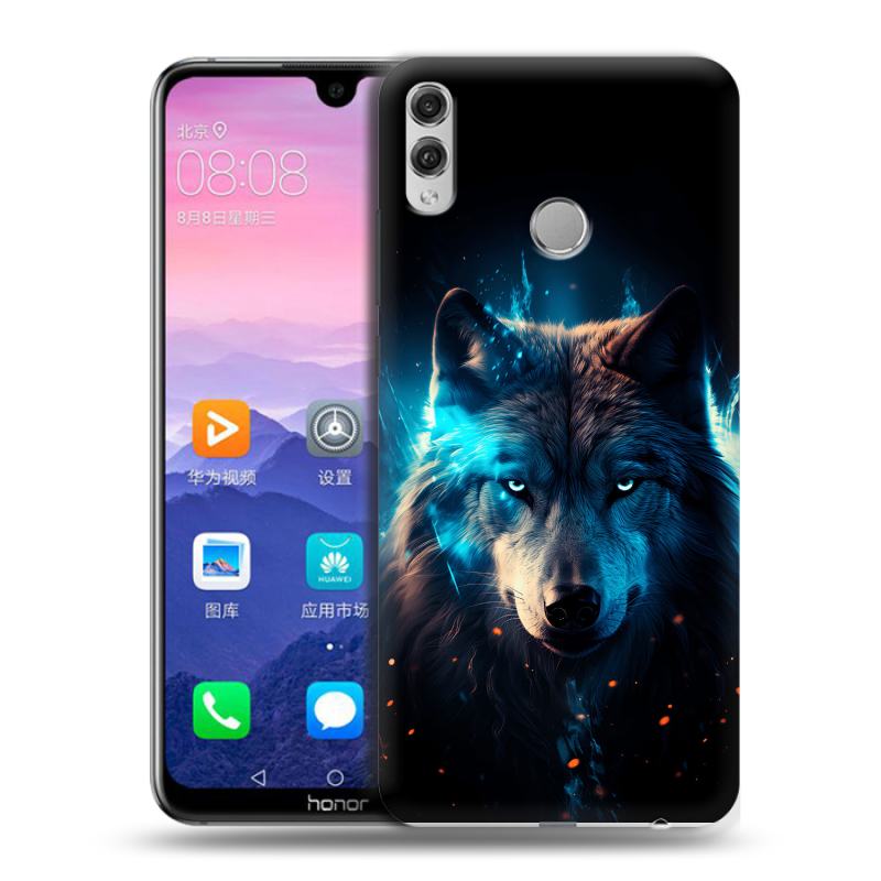 Пластиковый чехол на Huawei Honor 8X Max с принтом Волк ночной Пластиковый чехол на Huawei Honor 8X Max с принтом Волк ночной