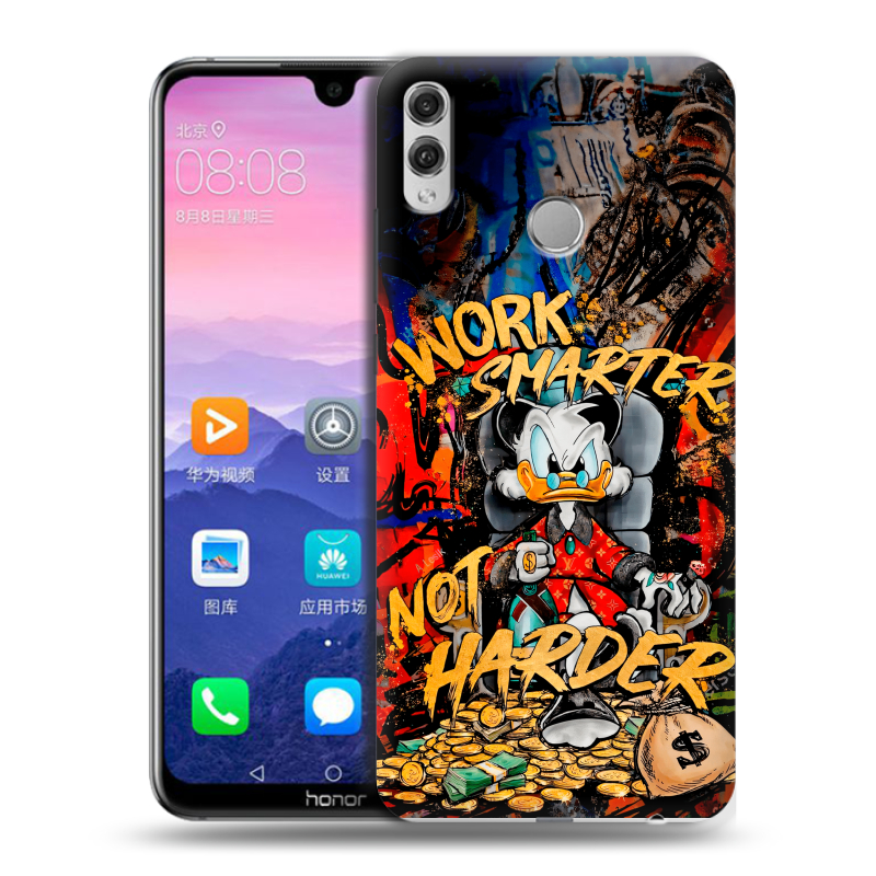 Пластиковый чехол на Huawei Honor 8X Max с принтом Дональд Дак Деньги Пластиковый чехол на Huawei Honor 8X Max с принтом Дональд Дак Деньги