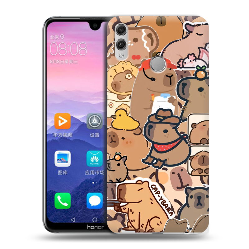 Пластиковый чехол на Huawei Honor 8X Max с принтом капибара Пластиковый чехол на Huawei Honor 8X Max с принтом капибара