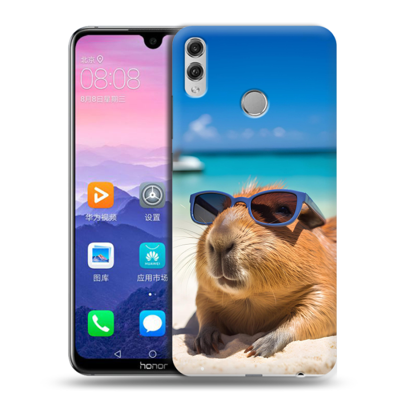 Пластиковый чехол на Huawei Honor 8X Max с принтом Капибара Пластиковый чехол на Huawei Honor 8X Max с принтом Капибара