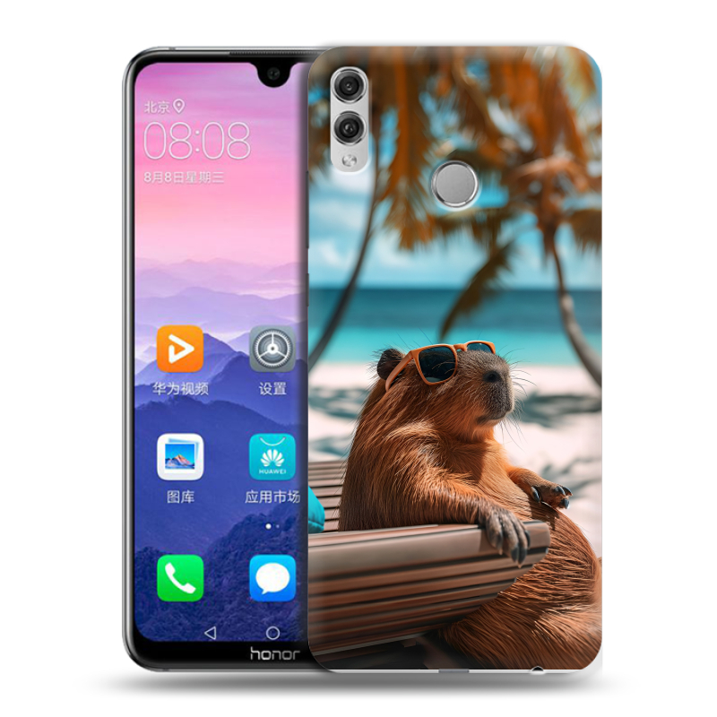 Пластиковый чехол на Huawei Honor 8X Max с принтом Капибара Пластиковый чехол на Huawei Honor 8X Max с принтом Капибара