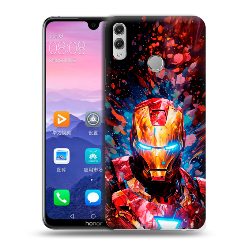 Пластиковый чехол на Huawei Honor 8X Max с принтом Железный человек Ironman Пластиковый чехол на Huawei Honor 8X Max с принтом Железный человек Ironman