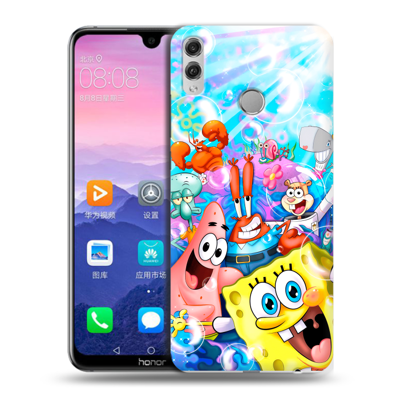 Пластиковый чехол на Huawei Honor 8X Max с принтом спанчбоб спанч боб Пластиковый чехол на Huawei Honor 8X Max с принтом спанчбоб спанч боб