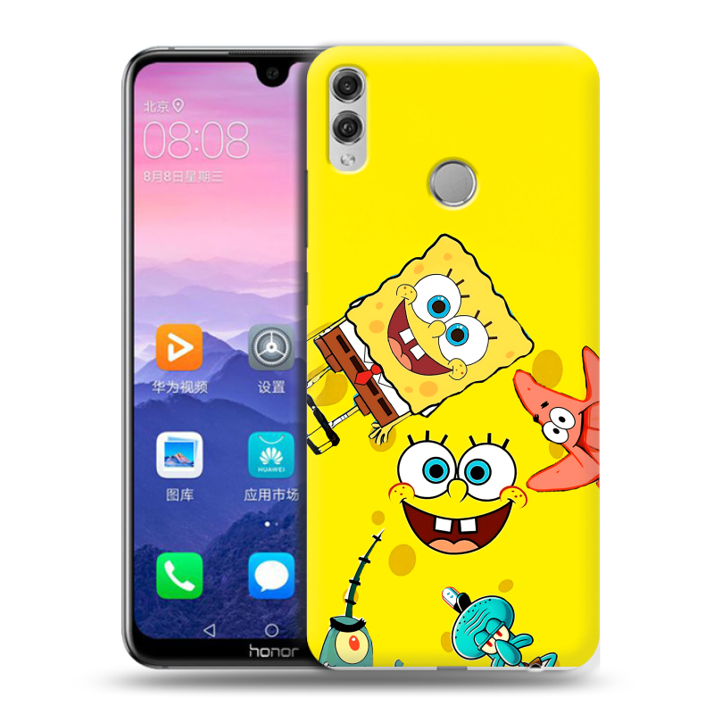 Пластиковый чехол на Huawei Honor 8X Max с принтом Спанч боб Спанчбоб Пластиковый чехол на Huawei Honor 8X Max с принтом Спанч боб Спанчбоб