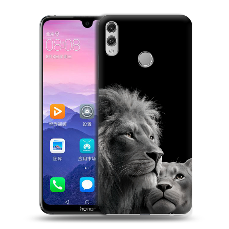 Пластиковый чехол на Huawei Honor 8X Max с принтом Лев кошки Пластиковый чехол на Huawei Honor 8X Max с принтом Лев кошки