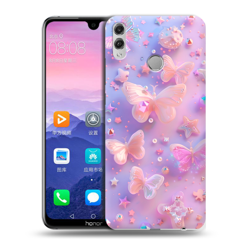 Пластиковый чехол на Huawei Honor 8X Max с принтом Бабочки Пластиковый чехол на Huawei Honor 8X Max с принтом Бабочки