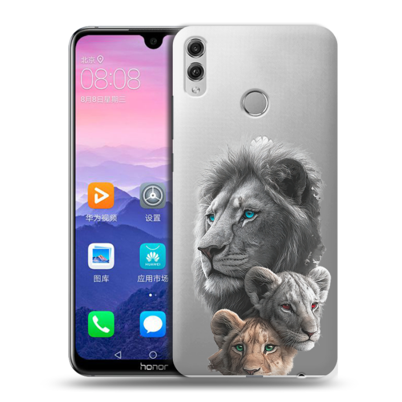 Пластиковый чехол на Huawei Honor 8X Max с принтом Львы Пластиковый чехол на Huawei Honor 8X Max с принтом Львы
