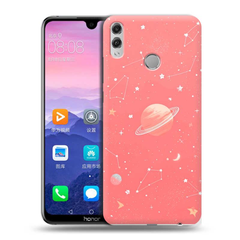 Пластиковый чехол на Huawei Honor 8X Max с принтом Розовый космос Пластиковый чехол на Huawei Honor 8X Max с принтом Розовый космос