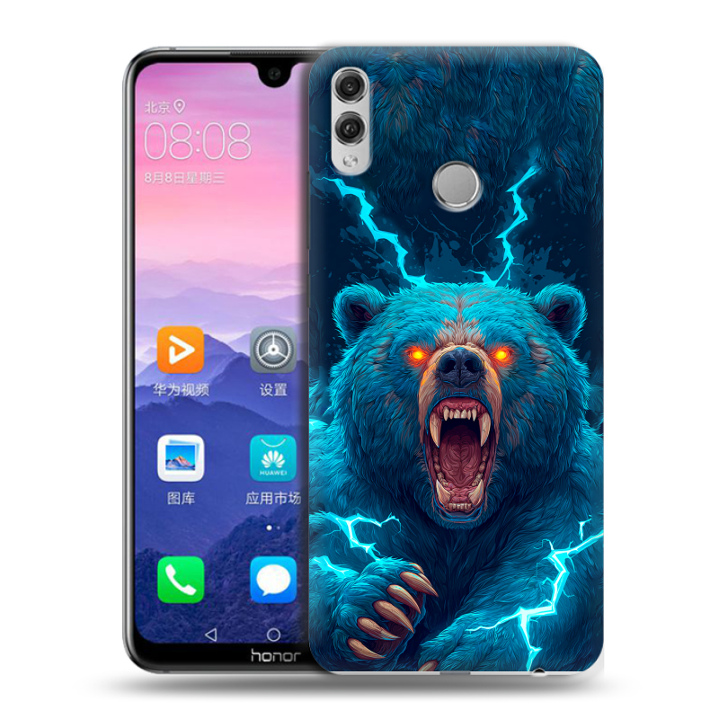 Пластиковый чехол на Huawei Honor 8X Max с принтом Медведь Пластиковый чехол на Huawei Honor 8X Max с принтом Медведь